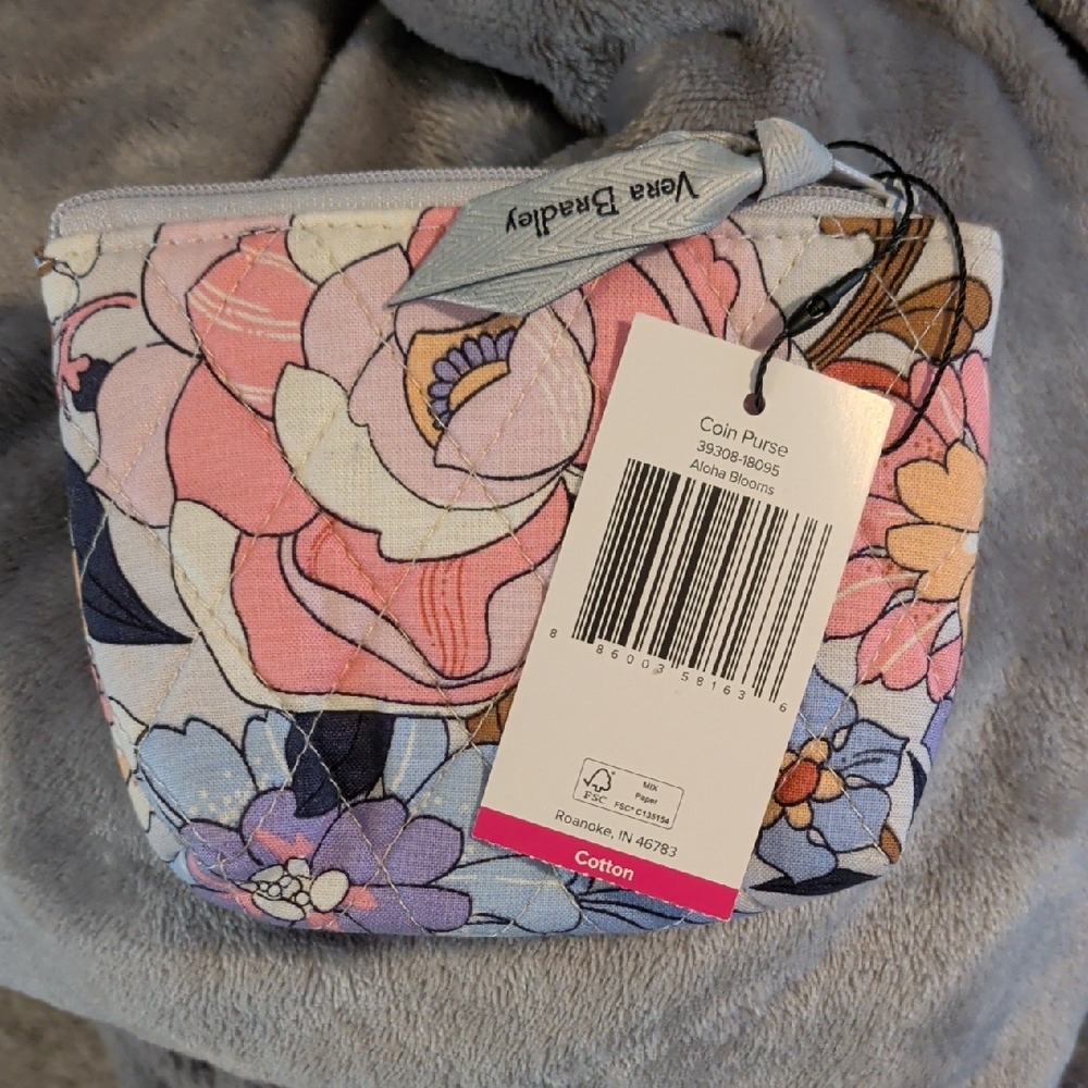Vera Bradley Pink and Blue Floral Coin Purse